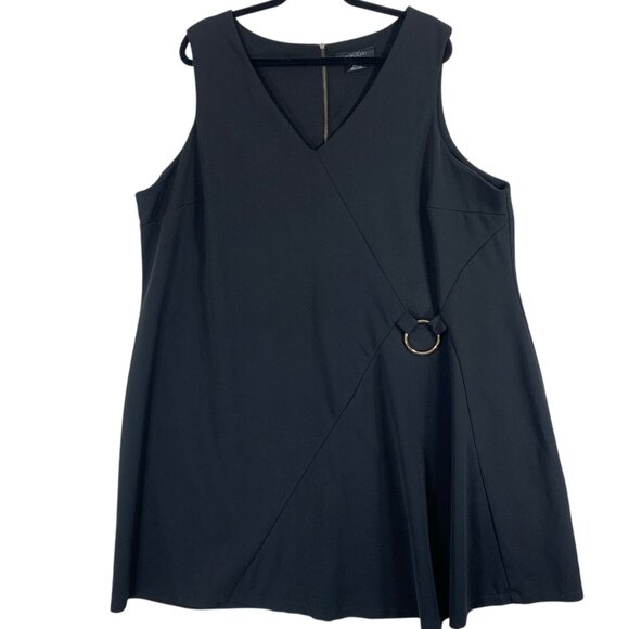 plus size simple black v neck sleeveless dress size 4X Michel Studio - Picture 4 of 10